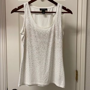 WHBM Ivory Embelleshed Tank Top. Size Small.